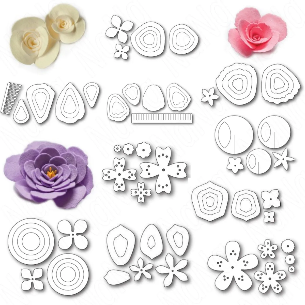 

Gardenia Rose Collection plush Metal Cutting Dies For DIY Scrapbook Decoration Embossing Template Supplies Handmade 2024 New