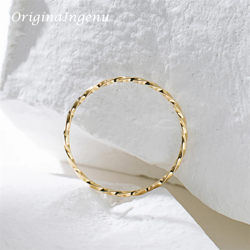 14K Gold Filled Thin Band Ring Handmade Minimalism Ring Dainty Women Jewelry Waterproof Jewelry Tarnish Resistant Ring