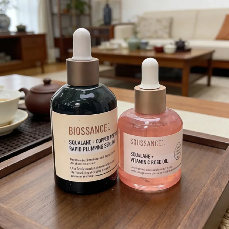 

Squalane Skincare - Vitamin C Rose Oil & Copper Peptide Rapid Plumping Serum Anti-Wrinkle Moisturizing Rejuvenating Facial Care