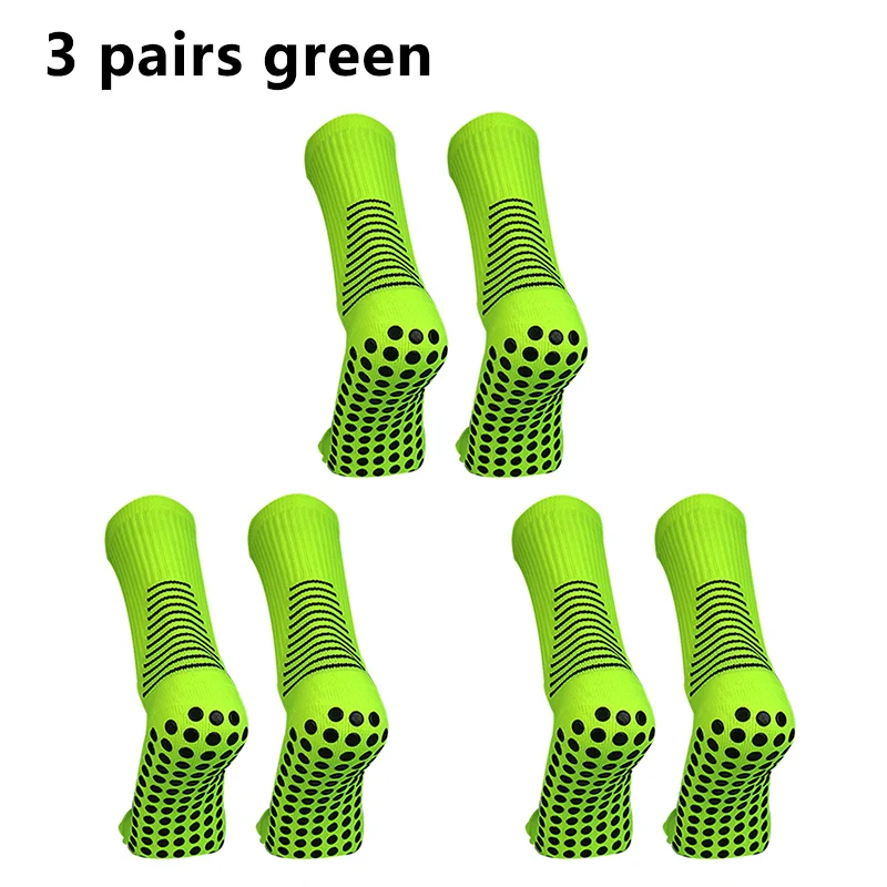 3 pairs Shield Pattern Circular Silicone Non slip Football Socks Men Women Football Socks Training Match Sports Grip soccerSocks