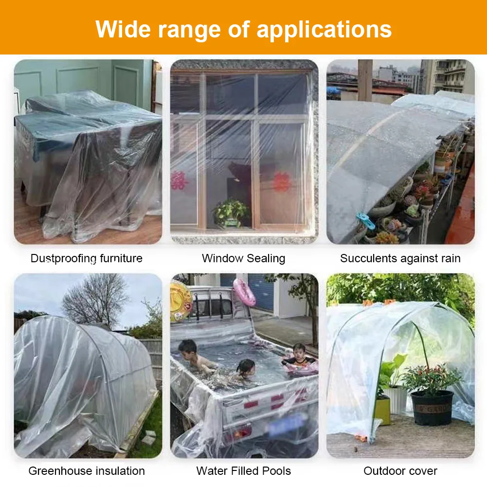 

Waterproof Heavy Duty Tarpaulin Thick and Tear-resistant Clear Vinyl Plastic Tarps for Outdoor/Camping/Plant/Garden/Chicken Coop
