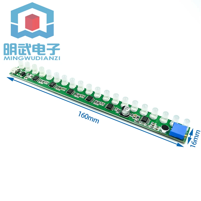 Mono sound-activated Level Indicator Music Melody Light Audio Sensor Light four-color Mixed Sensitivity Adjustable