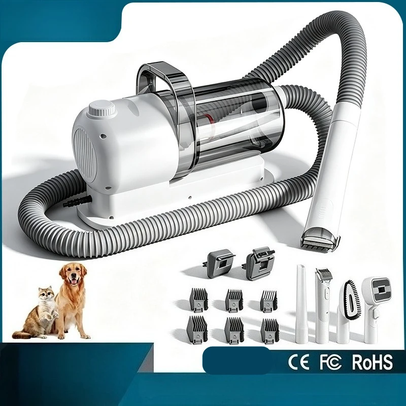 Cross-border Pet Multi-functional Hair Trimmer Dog Vacuum Set All-in-one Machine Krypton Gold Cat Vacuum Cleaner Hair Clipper
