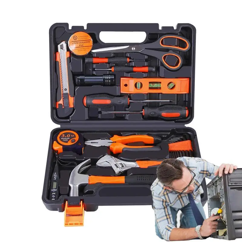 

Home Tool Kits For All Purpose Basic Tool Kit Complete Basic Repair Tool With Pliers Measuring Tools Screwdriver Storage Case