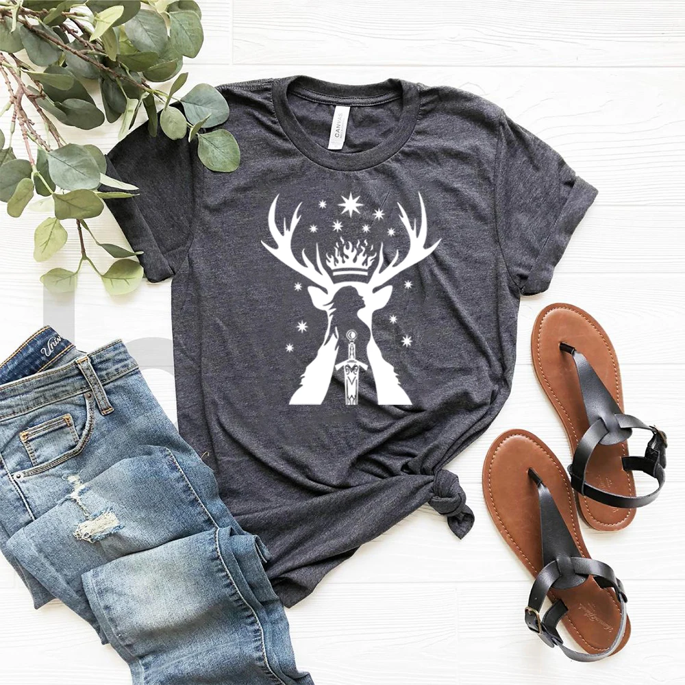 Throne of Glass Shirt Sarah J Maas Series T-shirt Acotar Queen of Terrasen Shirts Bookish Tee Vintage Aesthetic Shirt Casual Top