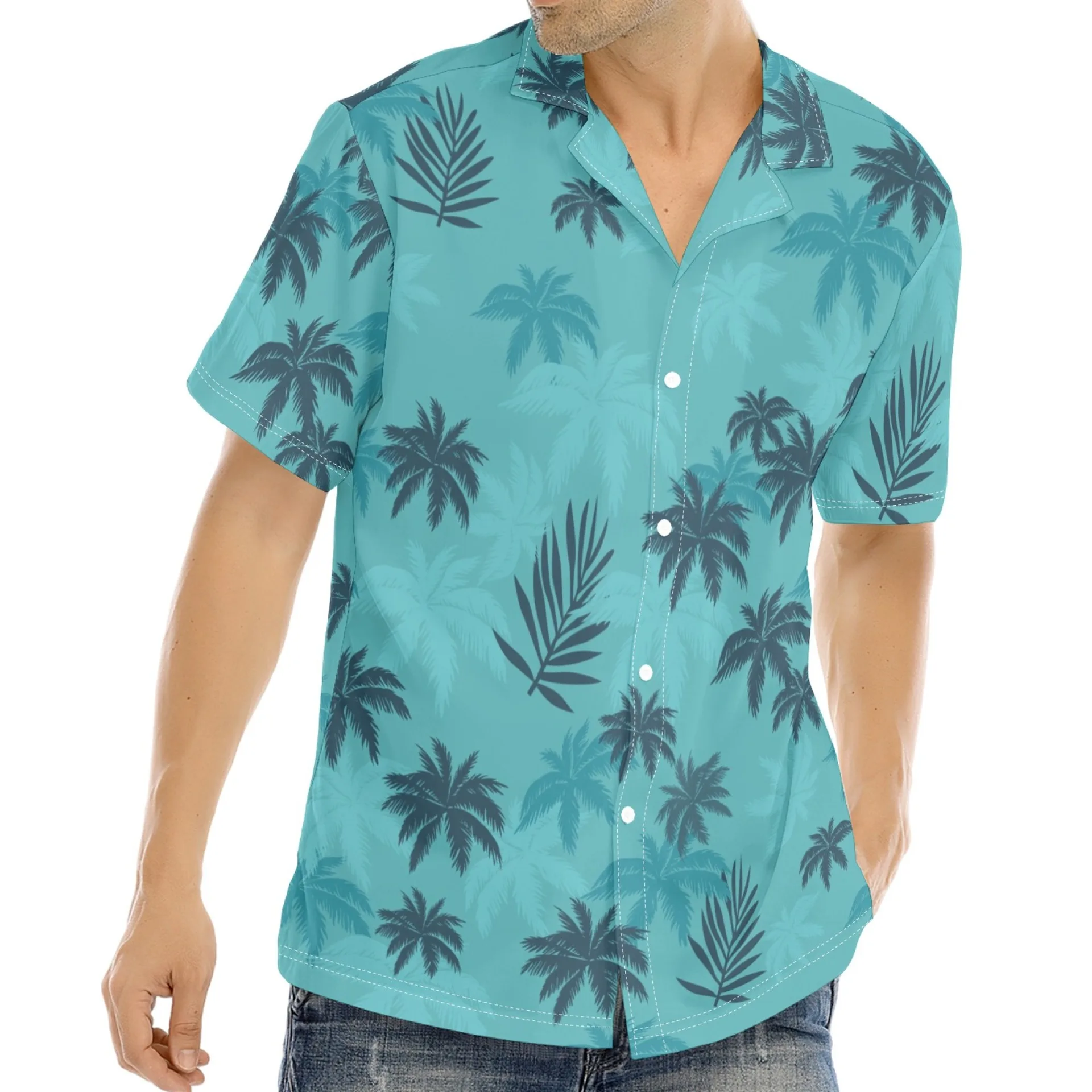 Vice City Tommy Cosplay Costumes Bule T-shirt Hawaiian Style Shirt Game GTA Uniform Halloween Carnival Party Dressing For Men