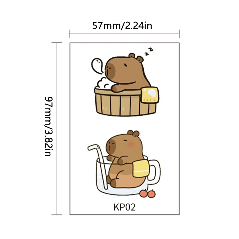 10 Sheets Capybara Temporary Tattoo Stickers For Kids Capybara Birthday Party Supplies Decorations Fake Tattoos Party Favors