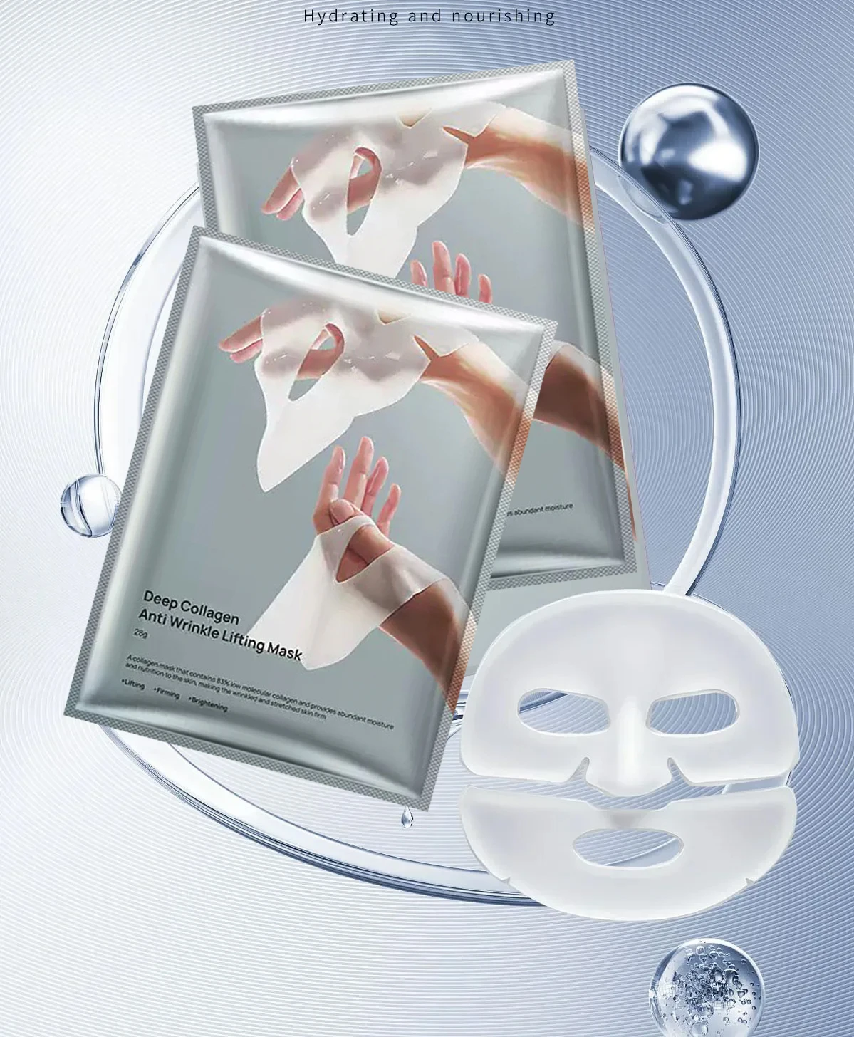 Deep Collagen Anti Wrinkle Lifting Mask Collagen Face Mask Overnight, Deep Collagen Mask for Lifting Firming Moisturizing(5Pack)
