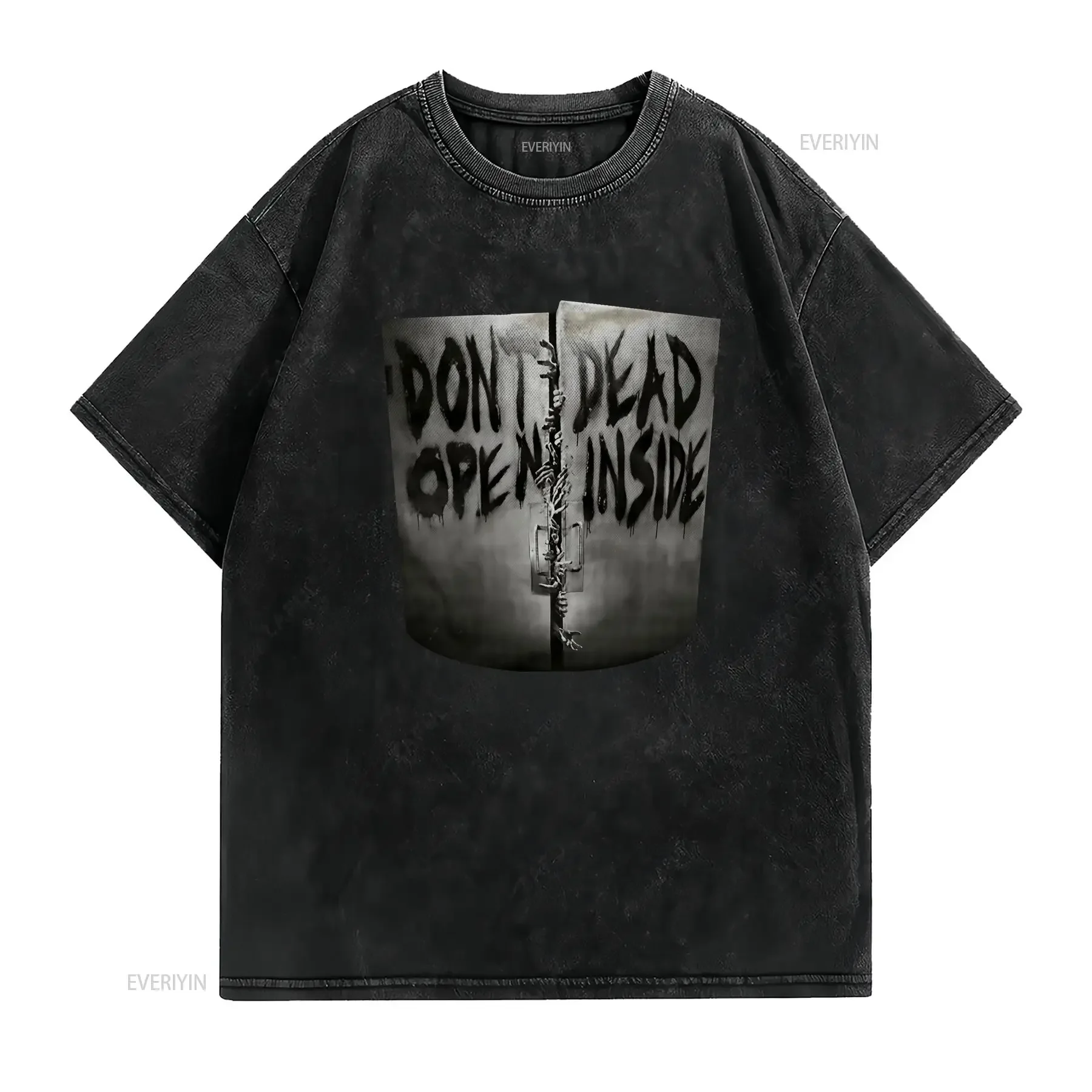 Walking Dead T Shirt Womens Top Horror Poltergeist Zombie Girls S M L vintage Washed homme Unisex Slightly Casual streetwear