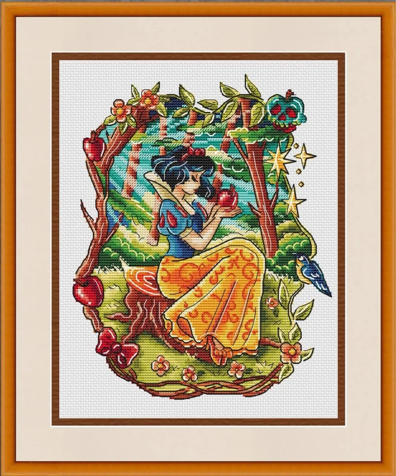 

snow white and red apple 29-33 Embroidery,DIY 14CT Unprinted Arts Cross stitch kits Set Cross-Stitching Home Decor