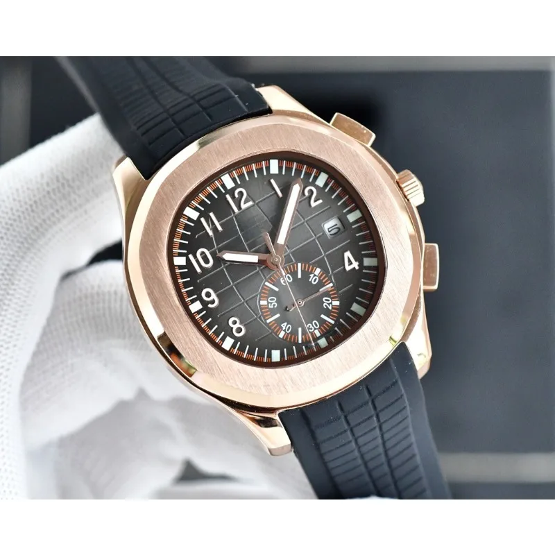 Classic Men Watch Aquanaut Sunglow Dial Window Date Display Octagonal Case Gold Automatic Mechanical Watches Luxury Watch Men