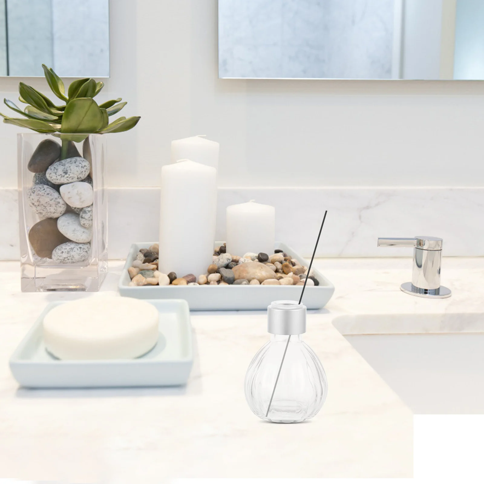 

Pumpkin Pattern Clear Aromatherapy Jar Empty Glass Bottle Mini Vase Fragrance Display Lightweight Portable Gift