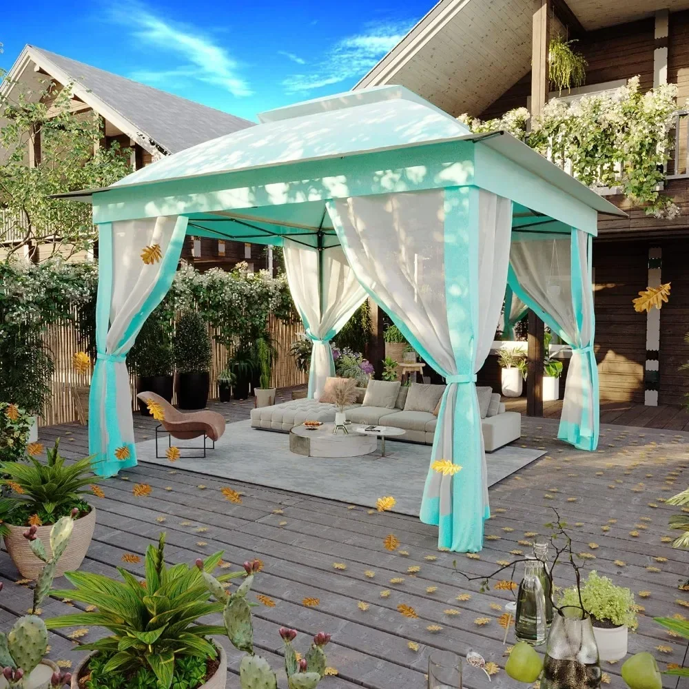 

11'x11' Pop Up Gazebo for Patios Gazebo Canopy Tent with Sidewalls Outdoor Gazebo with Mosquito Netting Shelter Wedding Tent