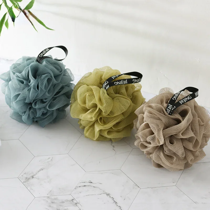 Heallor Mesh Bath Cleaning Brush Shower Puffs Soft Sponge Balls Body Cleaner Exfoliating Scrubbers Bath Flower Bathing Accessori