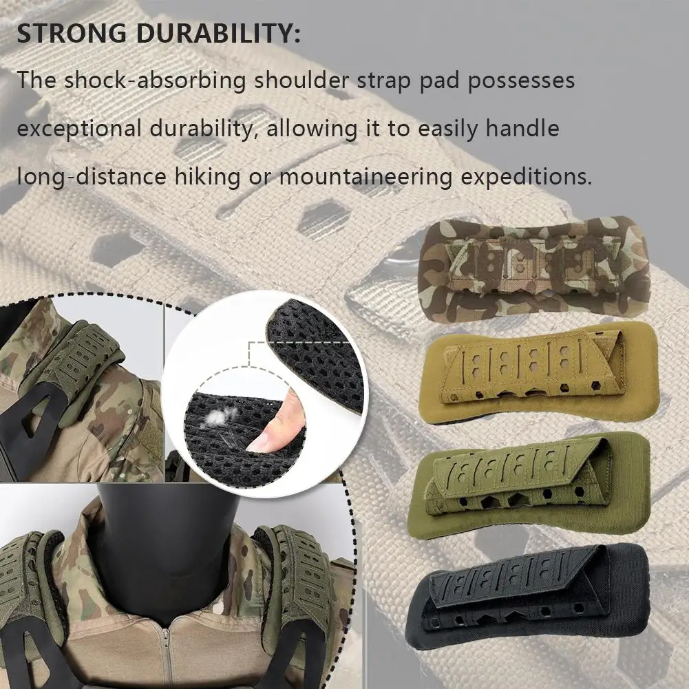 1pcs Shock-absorbing Shoulder Strap Pad Breathable Climbing Shoulder Tactical Protector Comfortable Anti-slip Outdoor Hikin K1r4