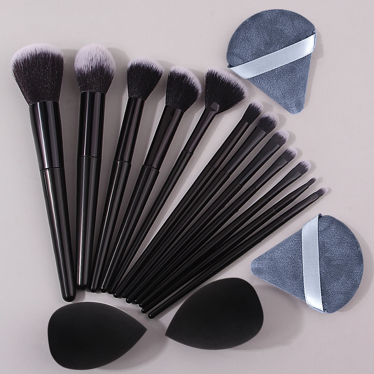 Juego de brochas de maquillaje multifuncionales súper prácticas, 16 Uds., sin polvo, huevo de belleza adhesivo/bujín de polvo triangular, herramientas de maquillaje