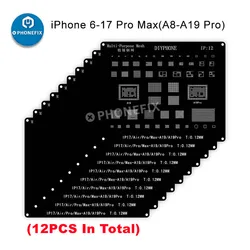 Zestaw szablonów do reballingu DIYPHONE BGA do iPhone'a 16 16 Plus 15 14 13 13 mini 11 12 Pro Max Czarny stalowy procesor IC Chip Cyna Siatka lutownicza