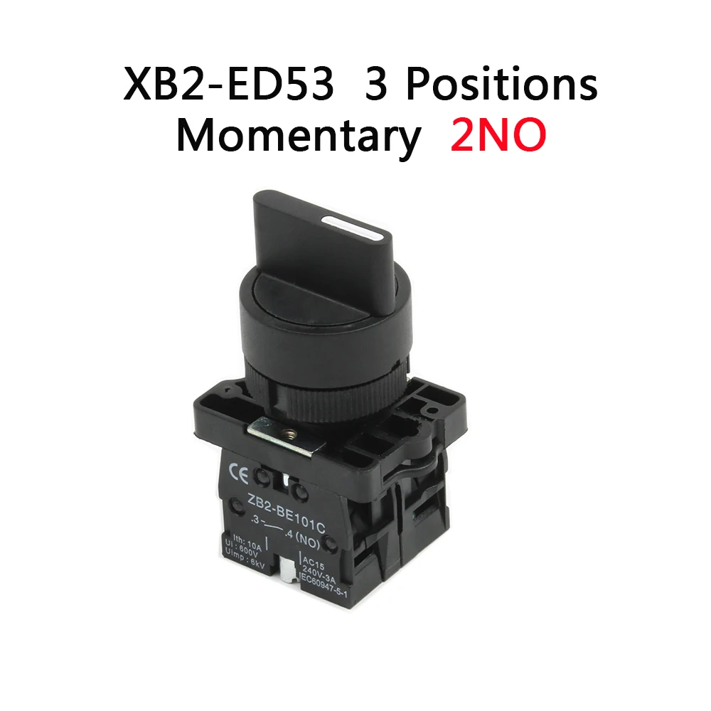 XB2-ED21 XB2-ED25 XB2-ED33 XB2-ED33 2/3 positions 1N0/1NC&1NO/2NO Latching self-Locking /Momentary selector push button switch