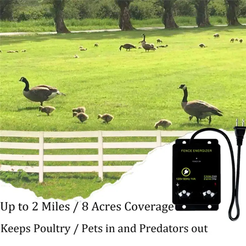 A64Z For Briidea Electric Fence Energizer  Preventing Wild Animals Intruding  Output Voltage 5000 V 0.1Joule US Plug