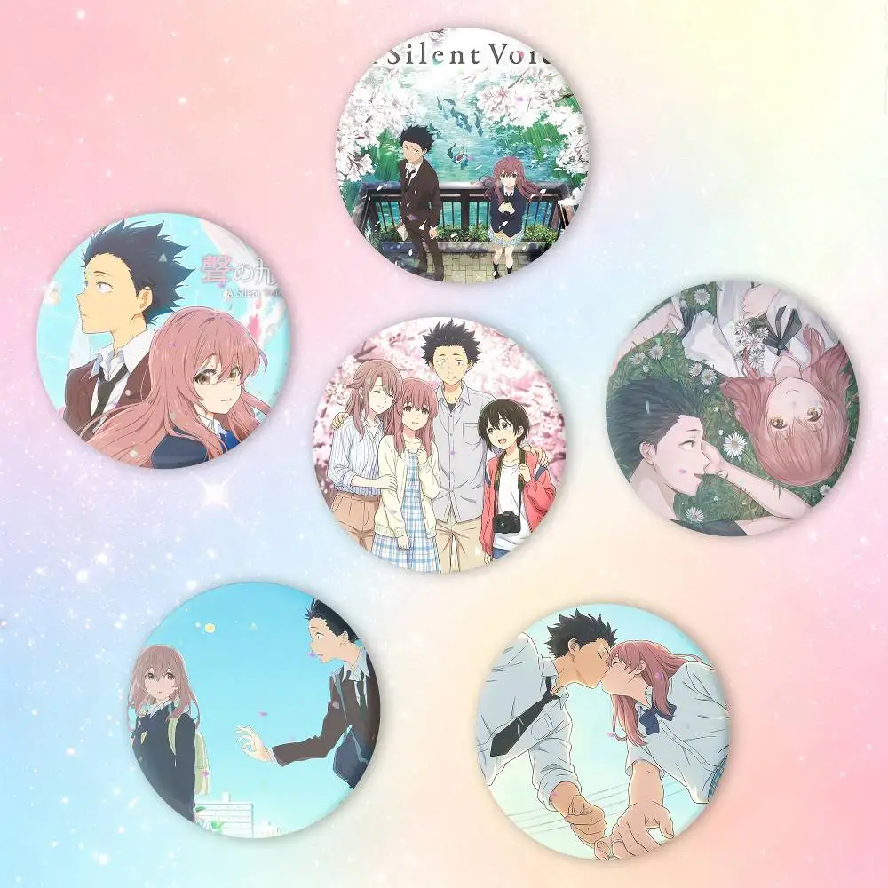 A Silent Voice Movie Badges Creative Tinplate Button PinsBrooch Badge Clothes Backpack