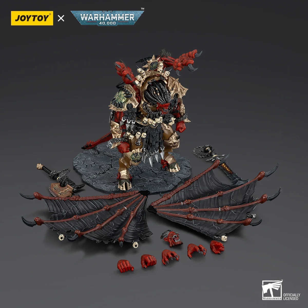 JOYTOY Warhammer 40k 1/18 figuras de acción World Eaters Angron, Daemon Primarch of Khorne estatuilla modelo estatua juguete para regalo personalizado