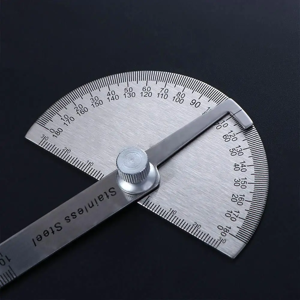 Rotary Caliper Round Head Goniometer Stainless Steel Adjustable Protractor Angle Ruler Protractor 180 Degree Protractor