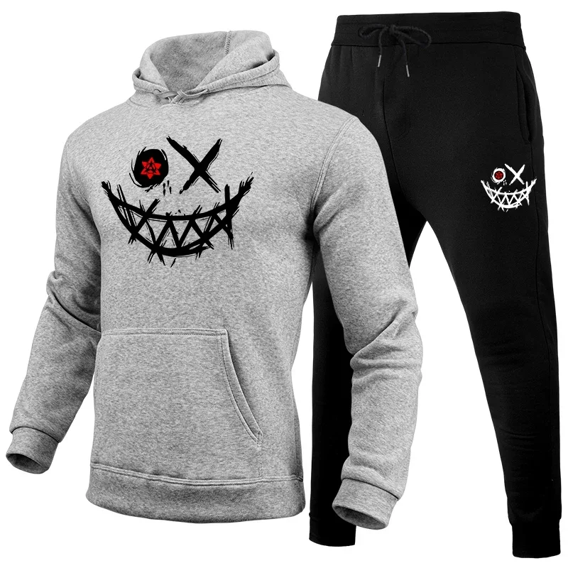 

2025 Brand New Men's Fashion Tracksuit Hooded Sweatshirts Sweatpants Male Outdoor Fitness Sporty Jogger Suit Urban Casual Outfit