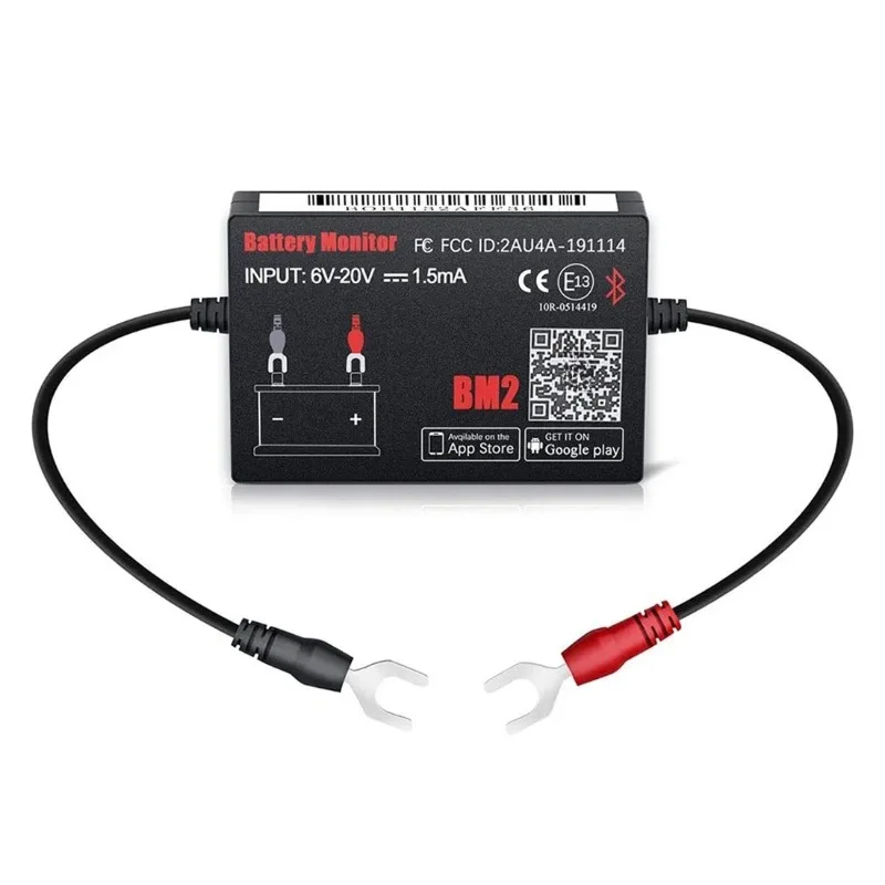 BM2 Bluetooth 12V Car Battery Monitor, Wireless Battery Diagnostic Analyzer Compatible with iOS & Android
