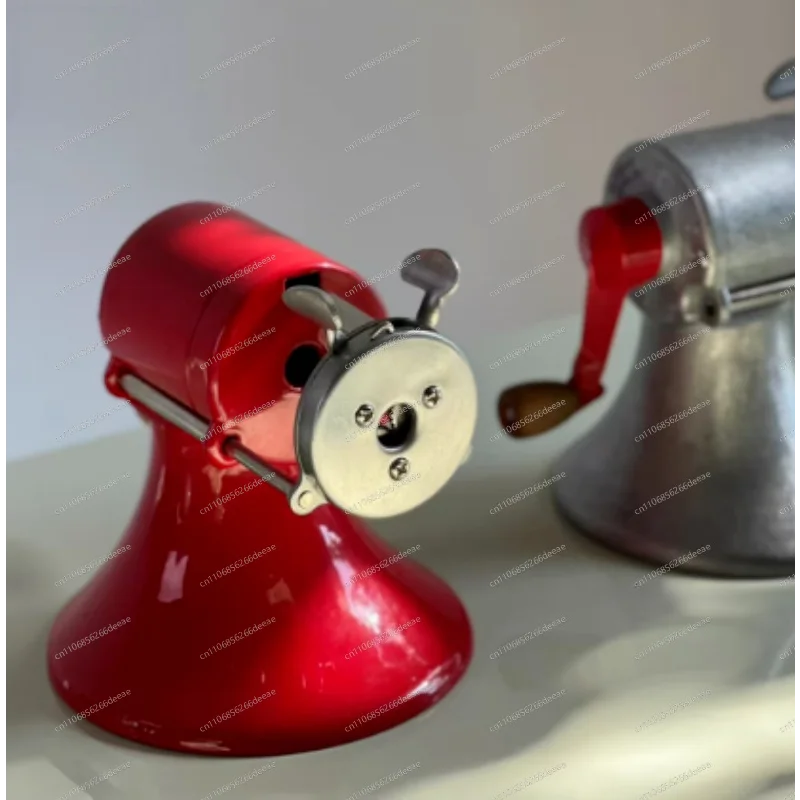 Vintage Hand-Crank Pencil Sharpener – All-Metal Body, Wooden Handle, 6 Color Options