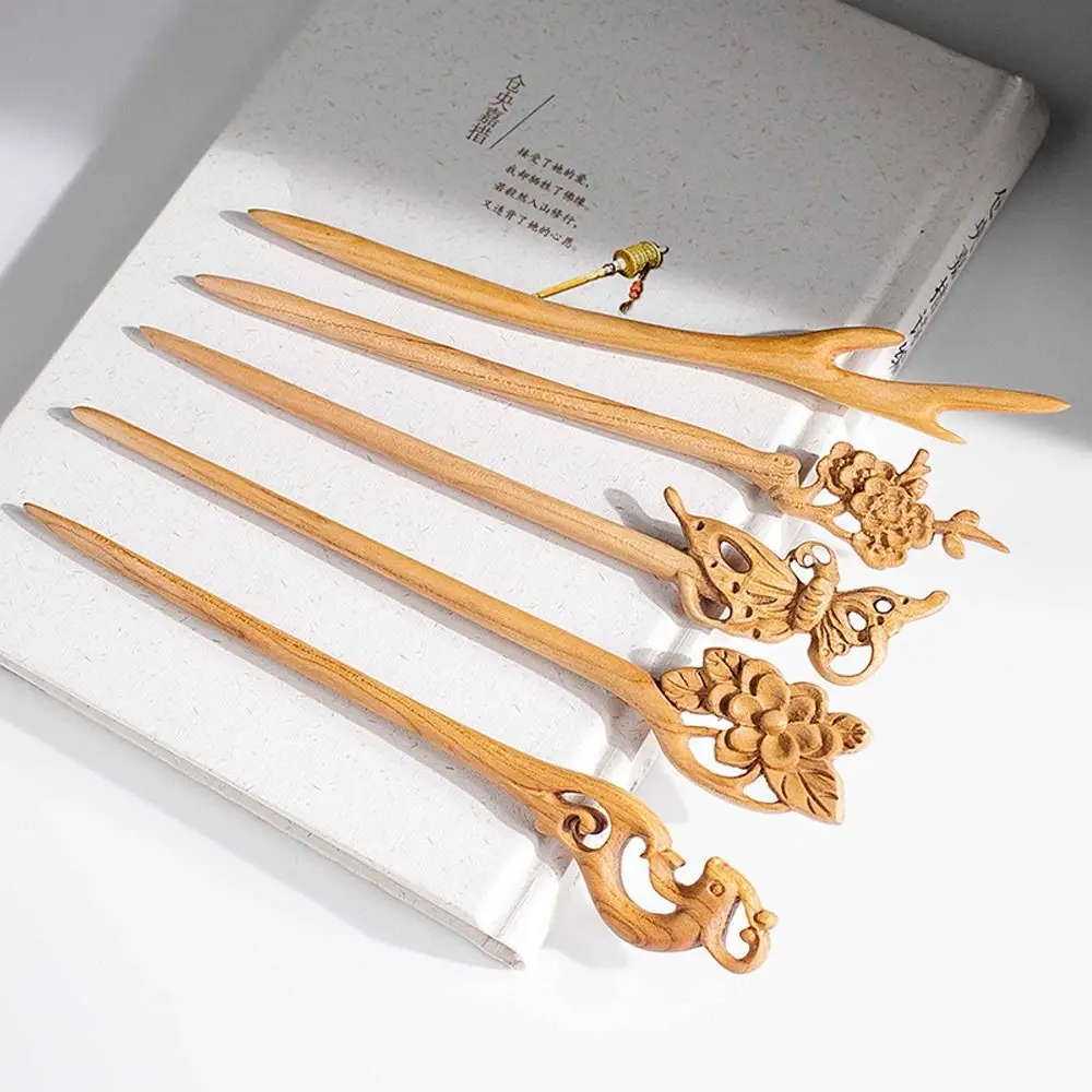 Cloud Braided Hairpins Bird Flower Antler Chinese Hair Fork Korean Hair Clip Wooden Hair Sticks Women Hanfu Hairpins