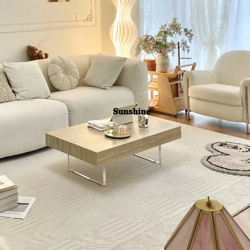 

Nordic Accent Coffee Table Marble Modern Retro Storage Lounge Cheap Side Table Decoration Wooden Mesa Auxiliar Salon Furniture