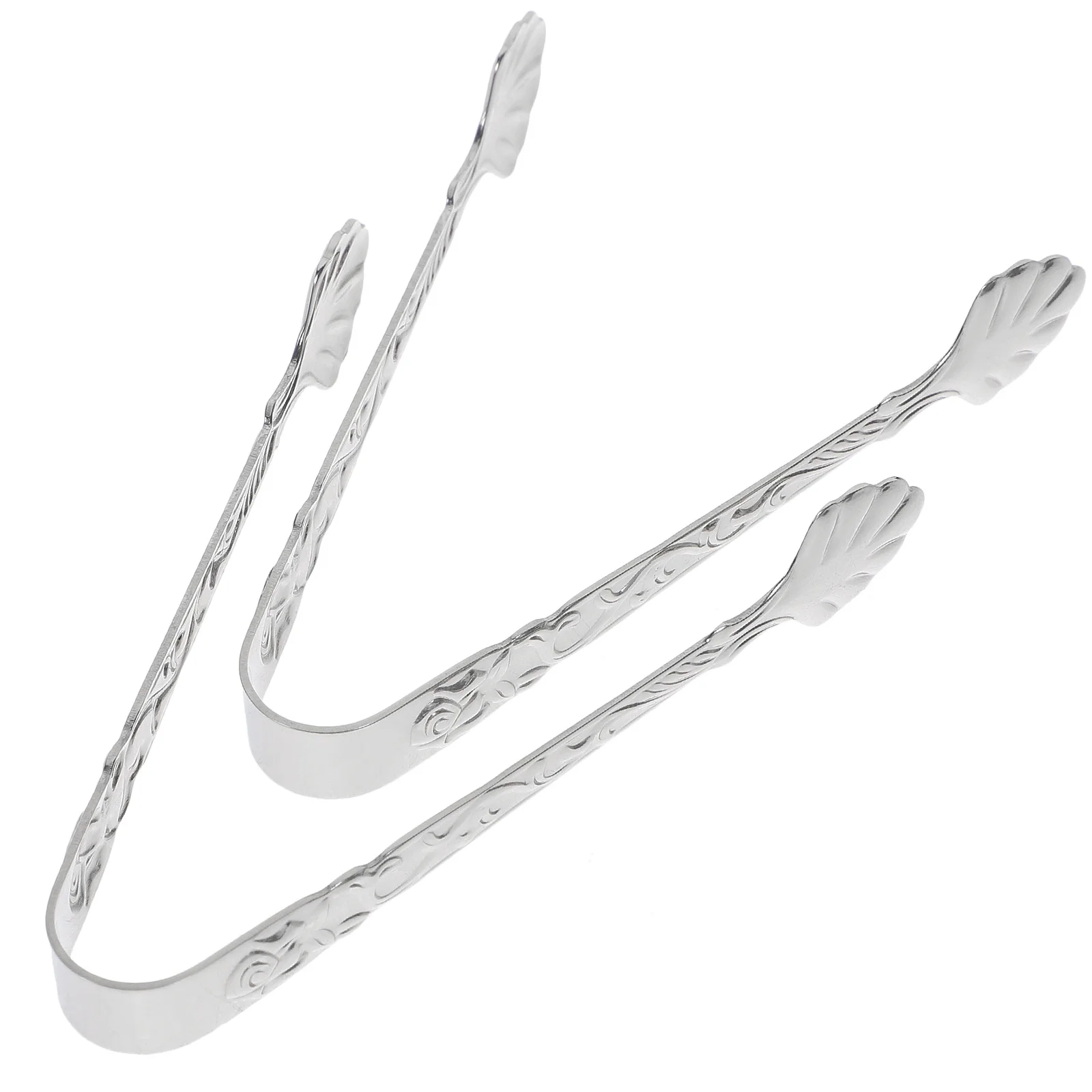 2 قطعة الفولاذ المقاوم للصدأ آيس كيوب كليب ارتفع نمط تصميم ملقط طعام المطبخ بوفيه شواء متعددة الوظائف تخدم تونغ #2