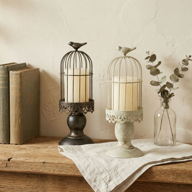 Creative retro birdcage candle holder - European wrought iron candle holder photo wedding catering props