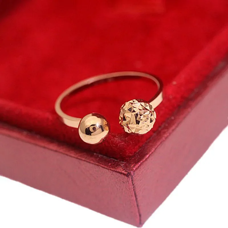 

Блестящие круглые кольца с бусинами для женщин, Простые открытые кольца из розового золота для подруги