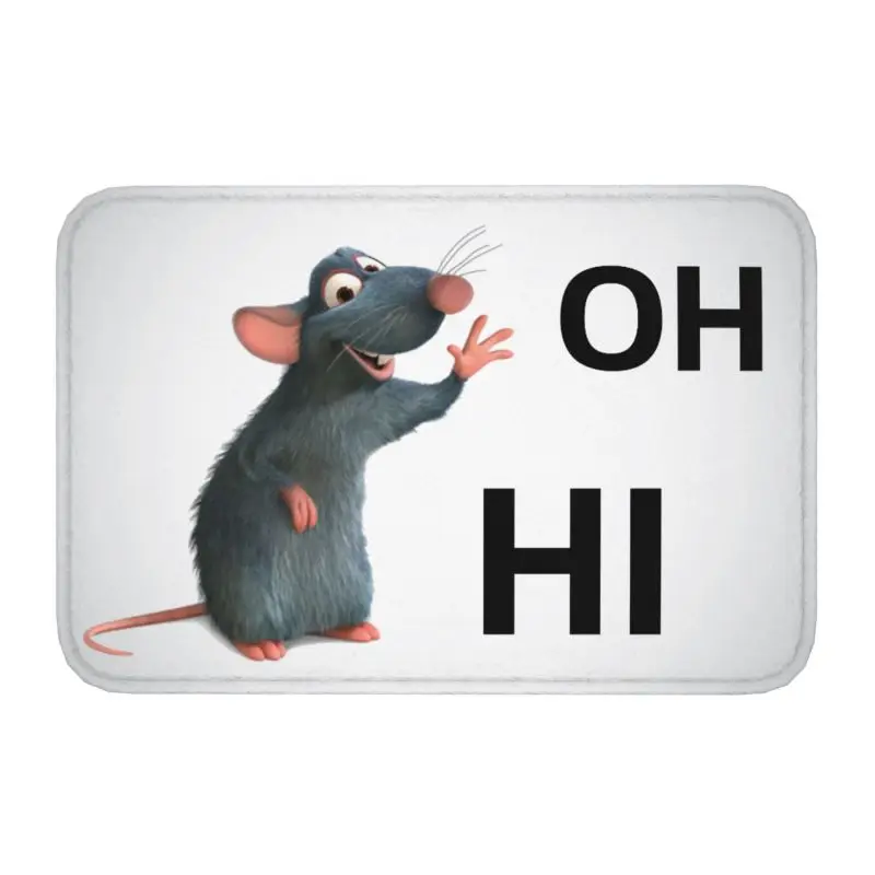 Custom Funny Ratatouille Remy Meme Doormat Anti-Slip Bathroom Kitchen Mat Toilet Floor Door Entrance Carpet Rug