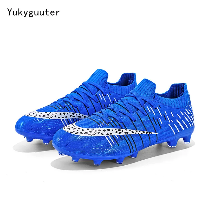 

Men Football Soccer Boots Athletic TF/FG Shoes New Big Size High Top Cleats Training Sneaker Women Sports Comfortable