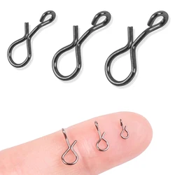 60Pcs Fly Fishing Snaps Quick Change Lure Snap Stainless Steel Lure Connector for Jigs Lure Fishing Clips Swivels Fishing Tackle
