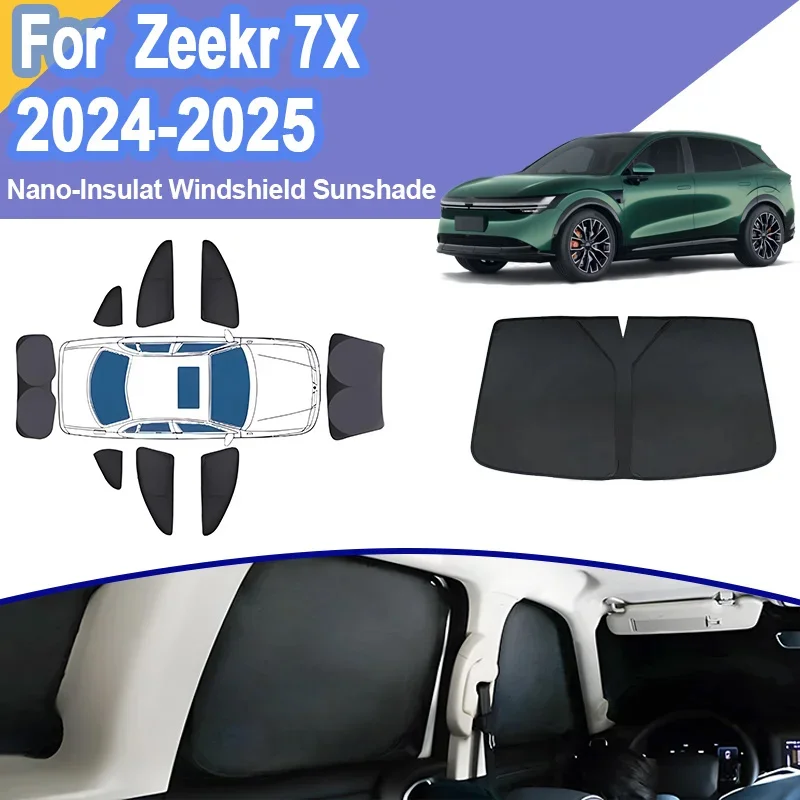 

Для Zeekr 7X CX1E 2024 2025 автомобильный солнцезащитный козырек теплоизоляционный занавес, блокирующий свет, солнцезащитный козырек, защита от ультрафиолета, складные автомобильные аксессуары