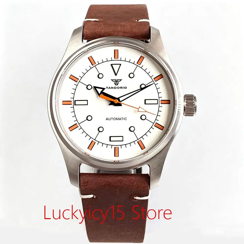 Relojes Tandorio de 39MM para hombre, de acero inoxidable 316L/titanio, relojes de piloto, 200m resistentes al agua, reloj de pulsera automático MIYOTA 8215, relojes Retro
