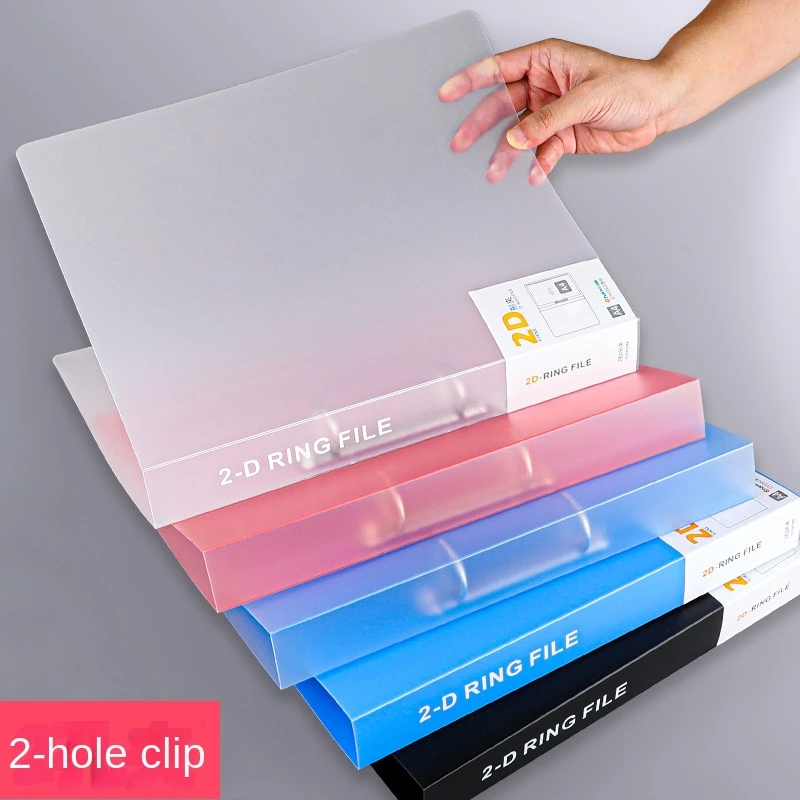 Imagem -02 - Impermeável Documento Organizador Ring Binder Pasta de Arquivo Transparente Display Book Hole Binder Rosa Azul Preto a4