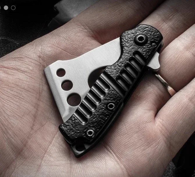 

Outdoor Camping Mini Handheld Axe Keychain Pendant Accessories Open Box Express Knife Defensive Folding Axe