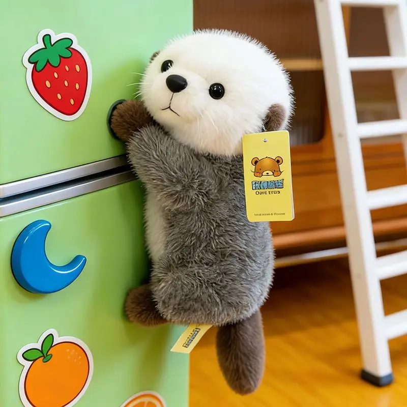Cute White Otter Plush Toys Cartoon Stuffed Animal Fluffy Otters Plushies Doll Anime Kawaii Soft Kids Babys Accompany Toys Gifts
