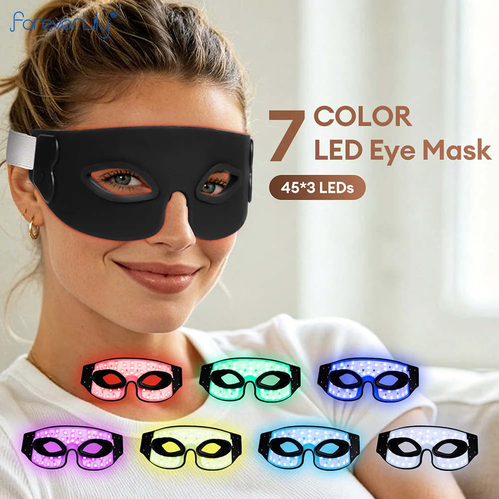 Masajeador de Ojos 3D con 135 Lámparas LED, 7 Colores de Luz, Máquina de Cuidado Ocular Profesional, Dispositivo de Relajación Ocular para Ojeras y Cansancio Ocular