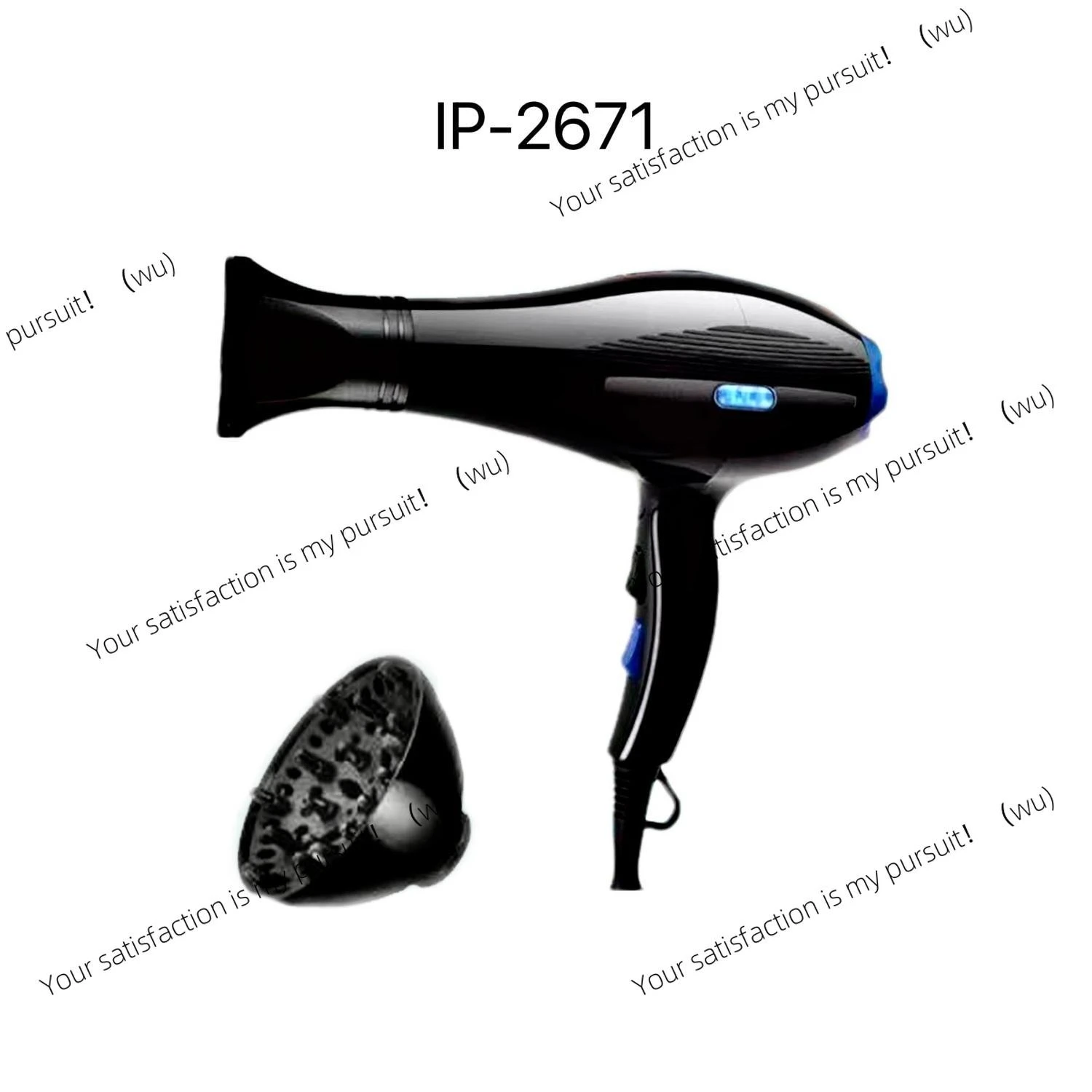 Hair dryer 2600W, using DC motor, ion technology, large air volume, 2-level wind speed and 3-level temperature