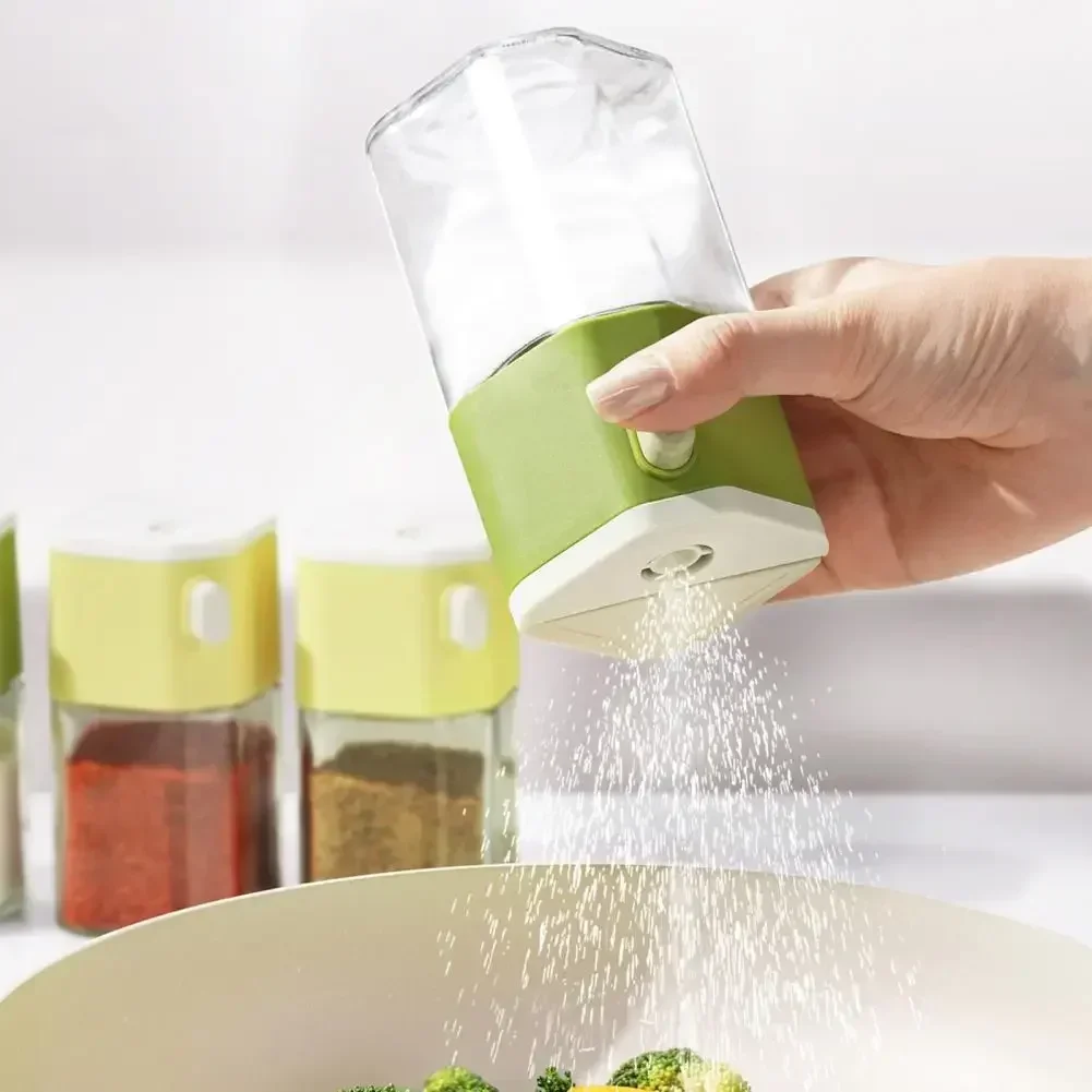 2026 New Kitchen Quantitative Salt Bottle Spice Can Pepper Chili Powder Jar Glass Seasoning Tank Sealed Moisture-proof Gadgets
