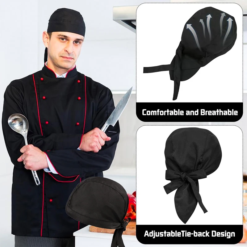 2個または4個入り ユニセックス トップシェフ 海賊帽 ホテル レストラン 食堂 ベーカリー キッチン 作業着 マスタークック フォワードキャップ ウェイターハット