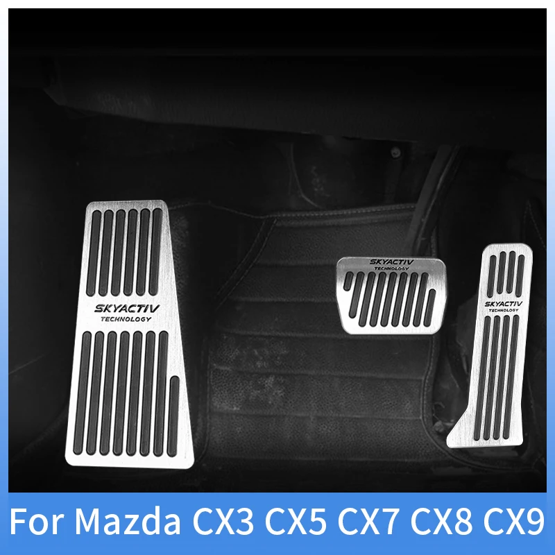 

For Mazda 2 3 6 Car Pedal Pad Dome BM GJ CX-5 CX 5 KE KF CX-3 CX-7 CX-9 Non-Slip Stainless Steel Rubber Brake Cover Accessories