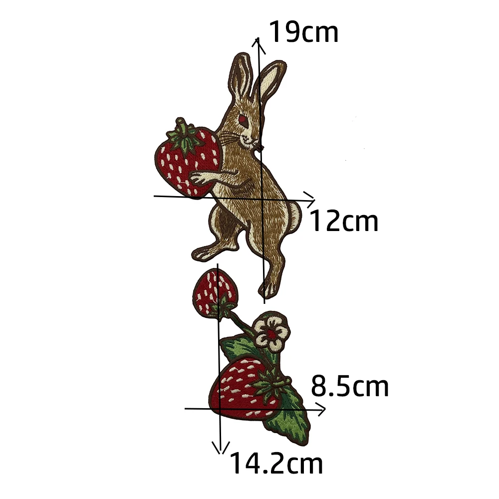 Fashion embroidery dragon , peony flower stripe, strawberry rabbit patch , clothing badge Sew on DIY Supplies