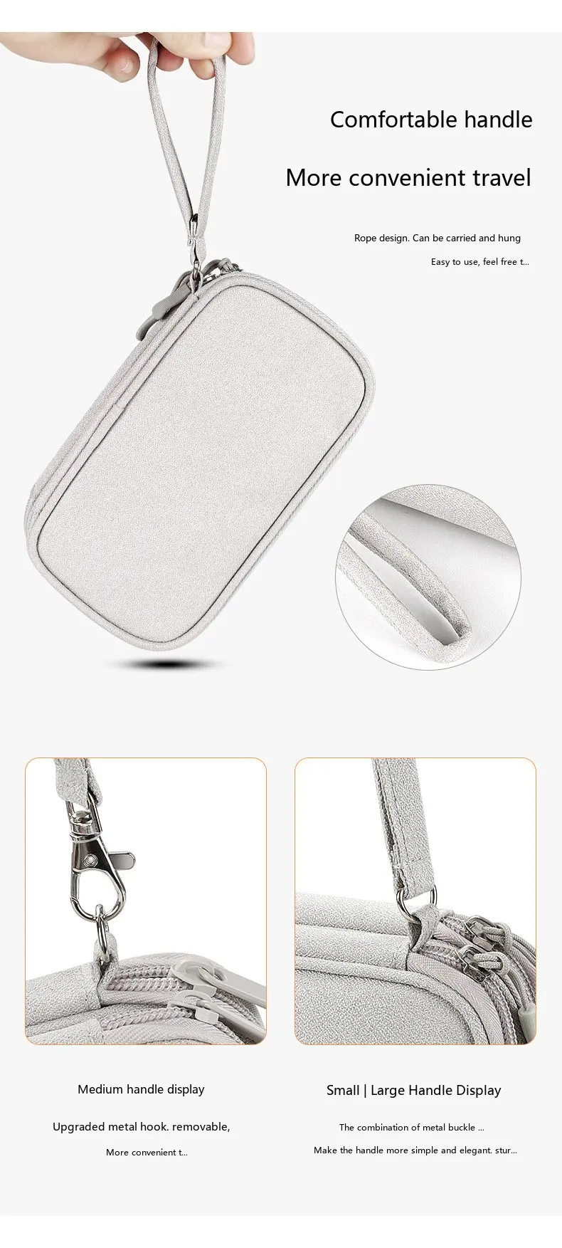 Kabel-Organizer-Tasche Reise-Digitalzubehör-Aufbewahrungstasche für Telefon-USB-Ladegerät – Detail 12