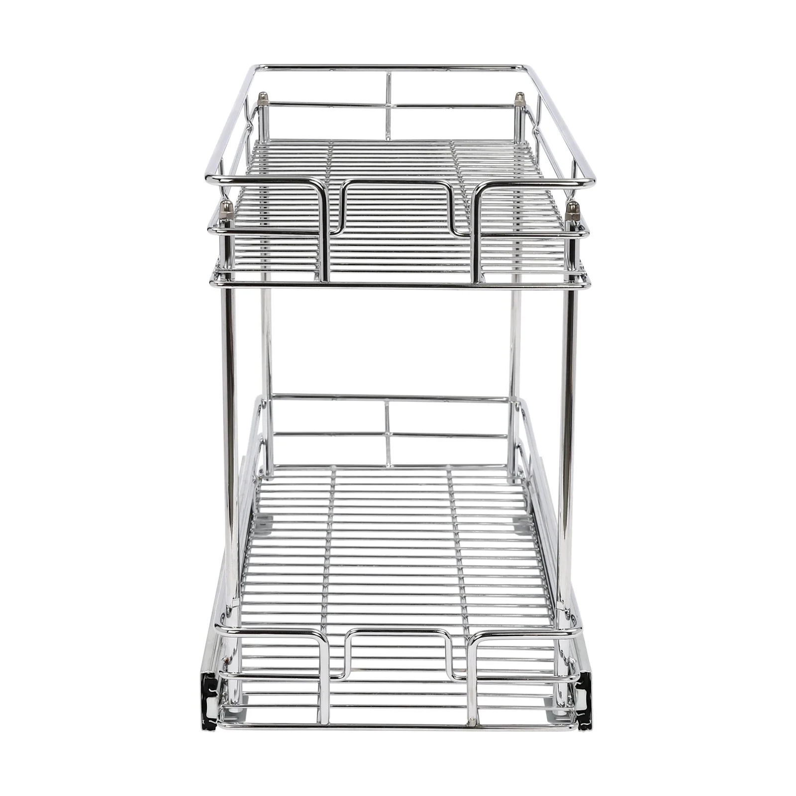 주방 캐비닛용 프리미엄 2단 슬라이드 아웃 정리함 – 간편한 보관을 위한 견고한 풀아웃 선반